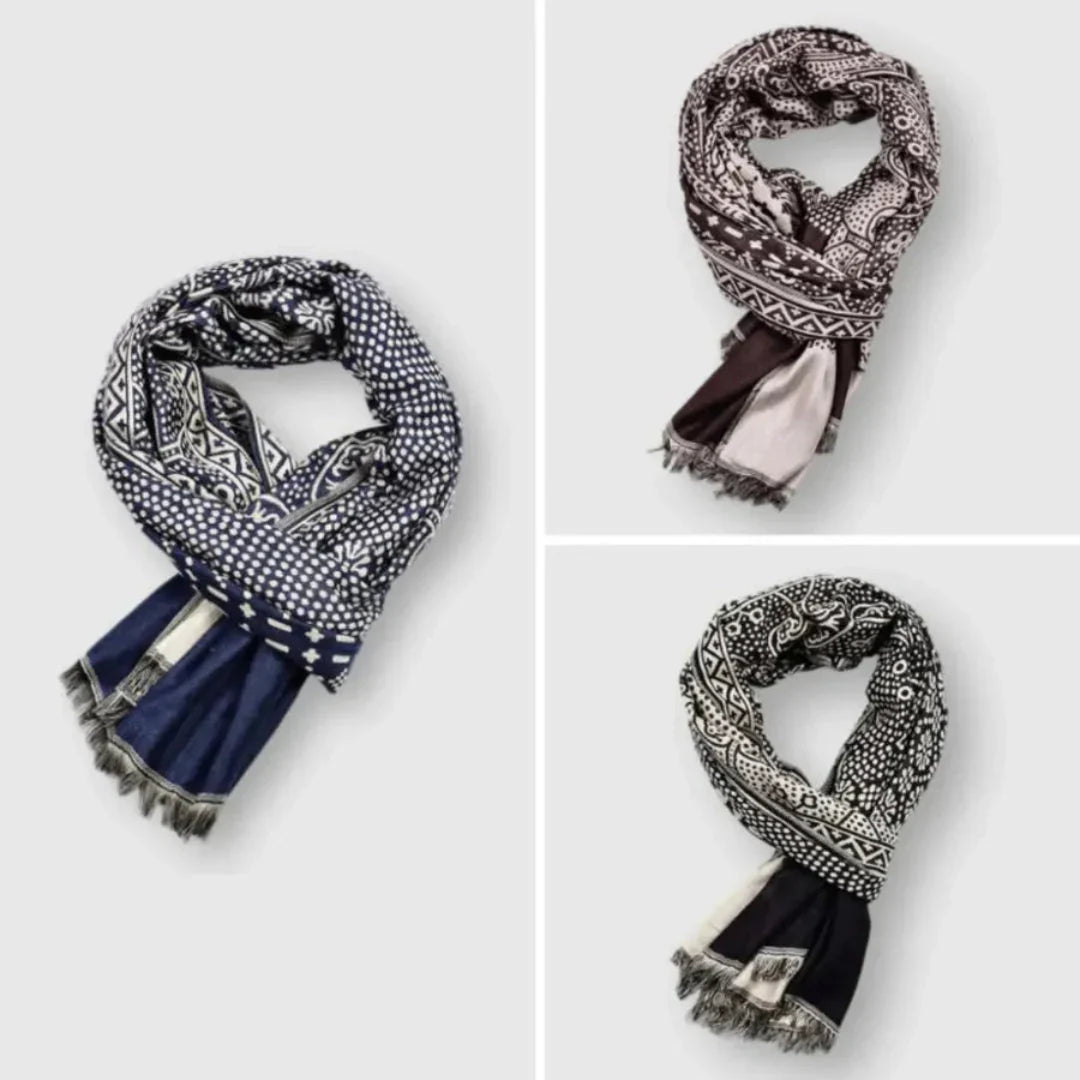 Unisex Patterned Cotton Scarf