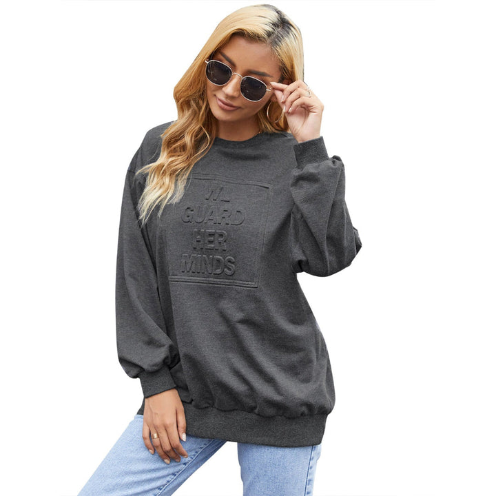 Women Casual Embossed Sweatshirt LionStyle