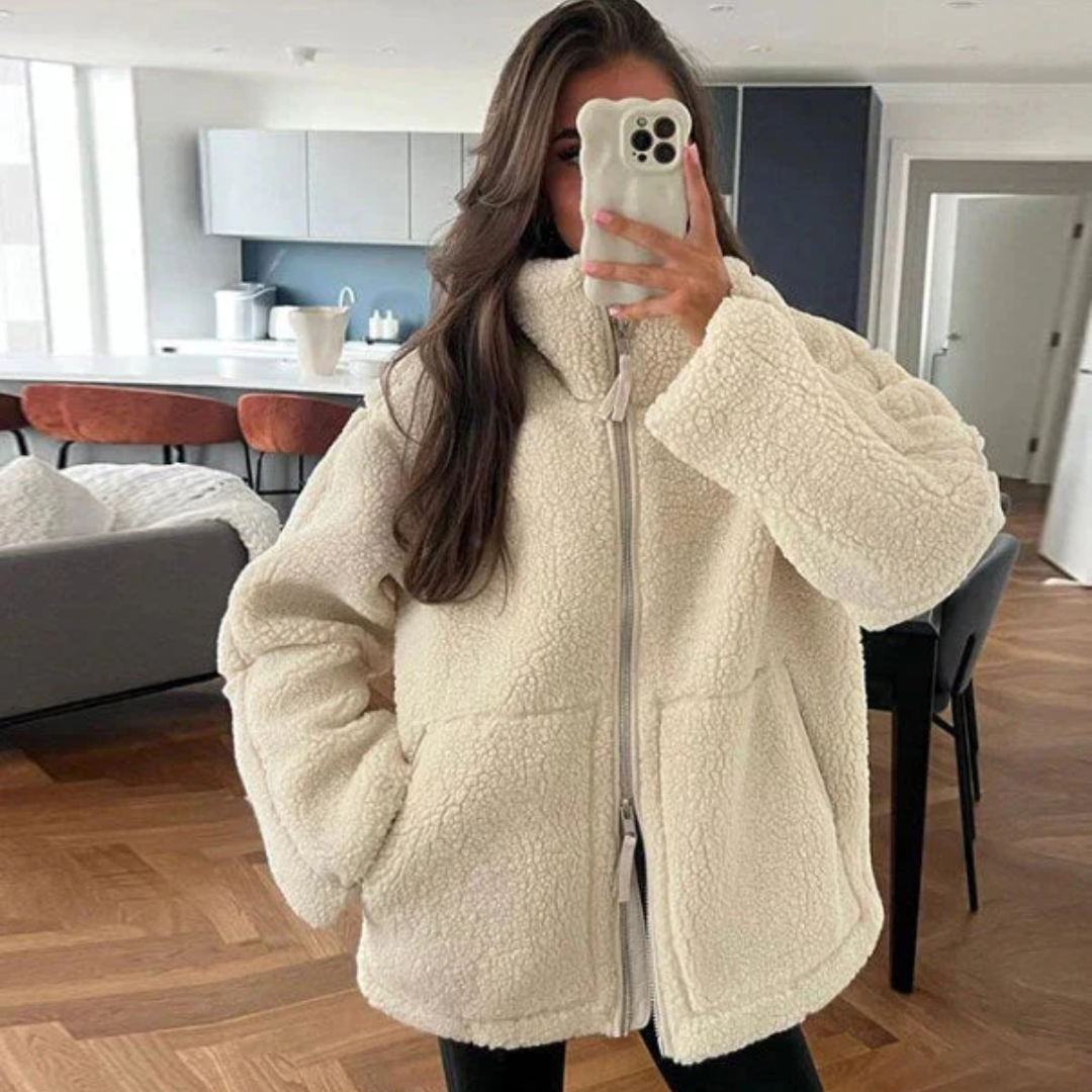 Women Casual Plush Zip Jacket LionStyle