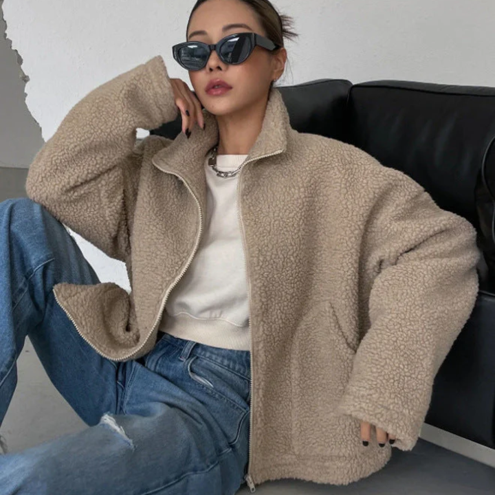 Women Casual Plush Zip Jacket LionStyle
