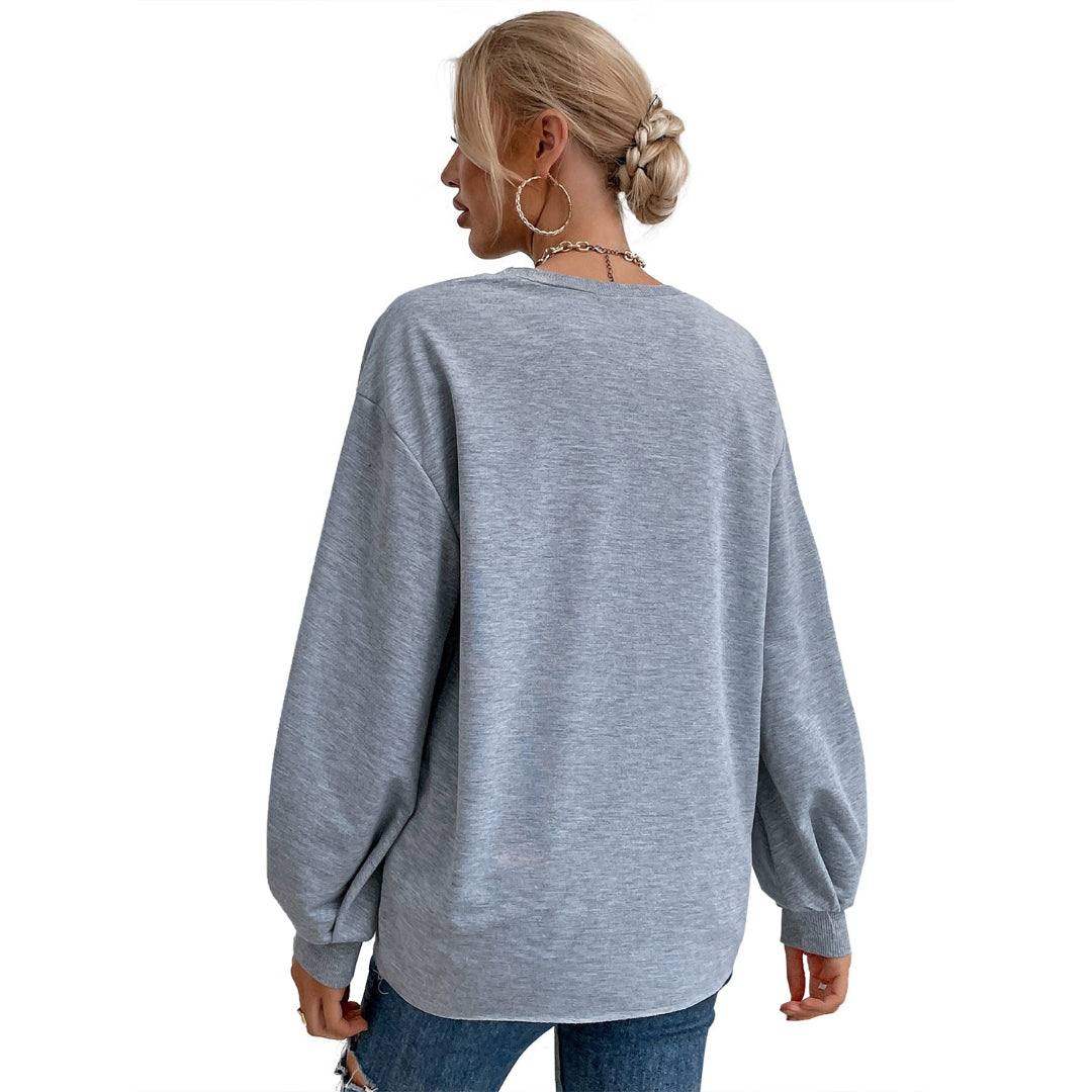 Women Chic Crew Neck Sweatshirt LionStyle