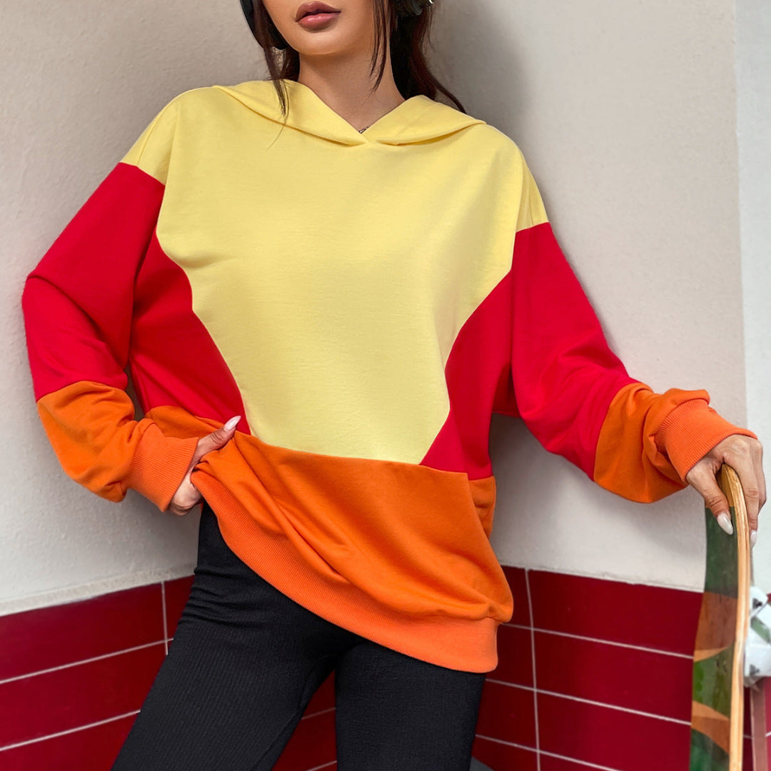 Women Color Block Hoodie LionStyle
