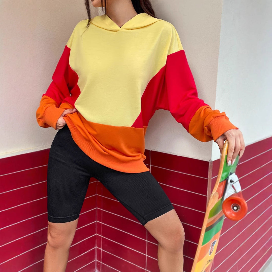 Women Color Block Hoodie LionStyle