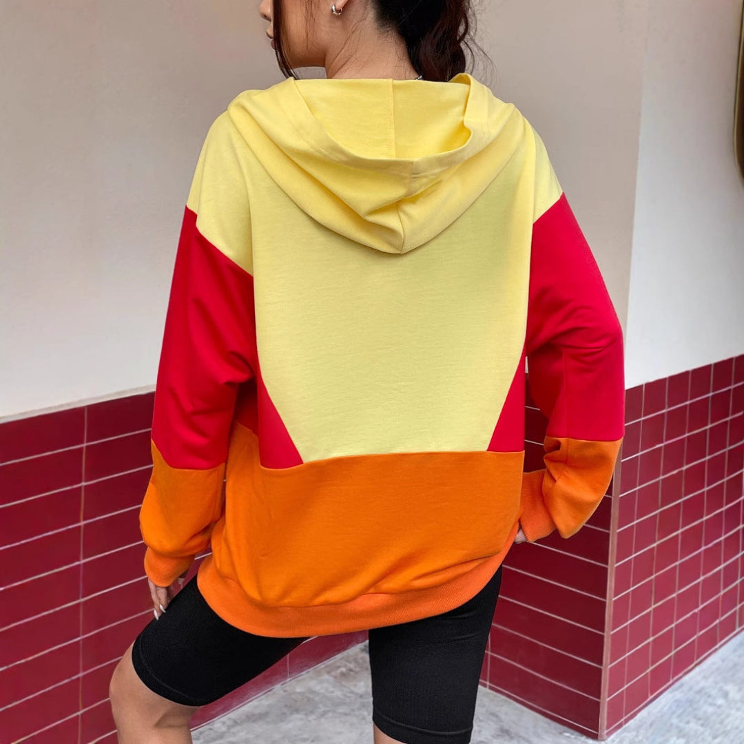 Women Color Block Hoodie LionStyle