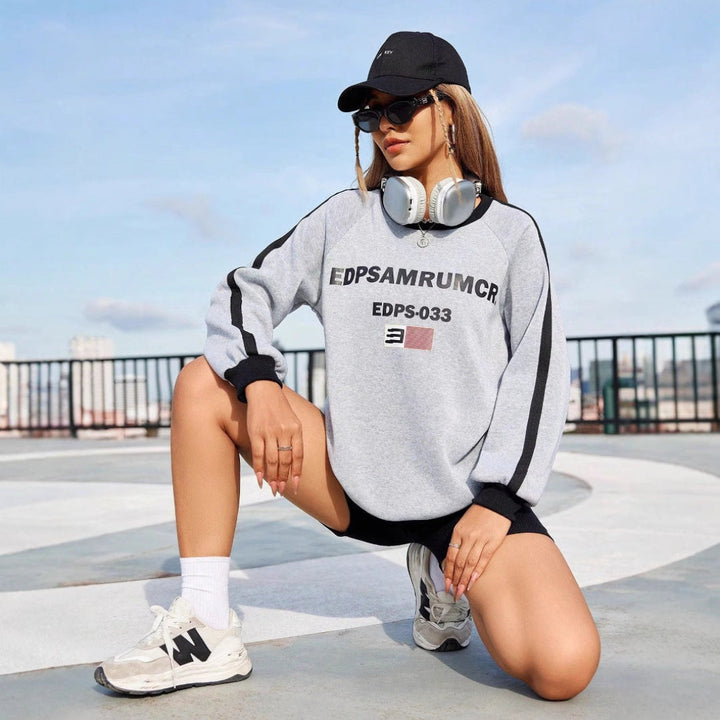 Women Stylish Sport Stripe Sweatshirt LionStyle