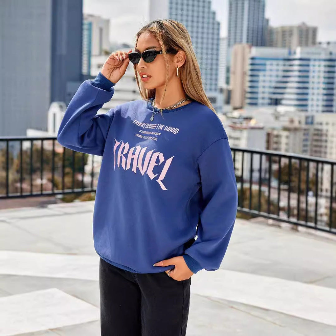 Women Travel Graphic Sweatshirt LionStyle