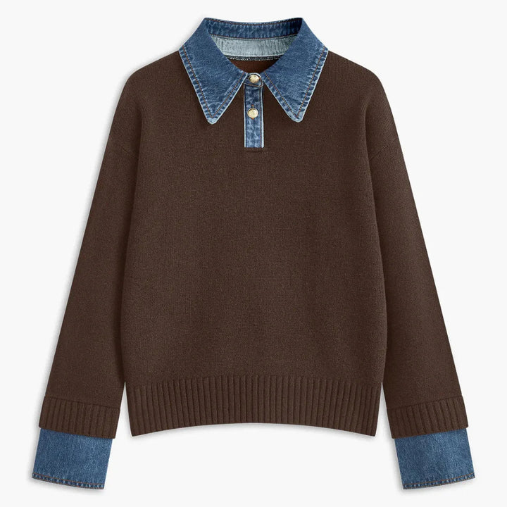 Women’s Denim Collar & Cuff Sweater