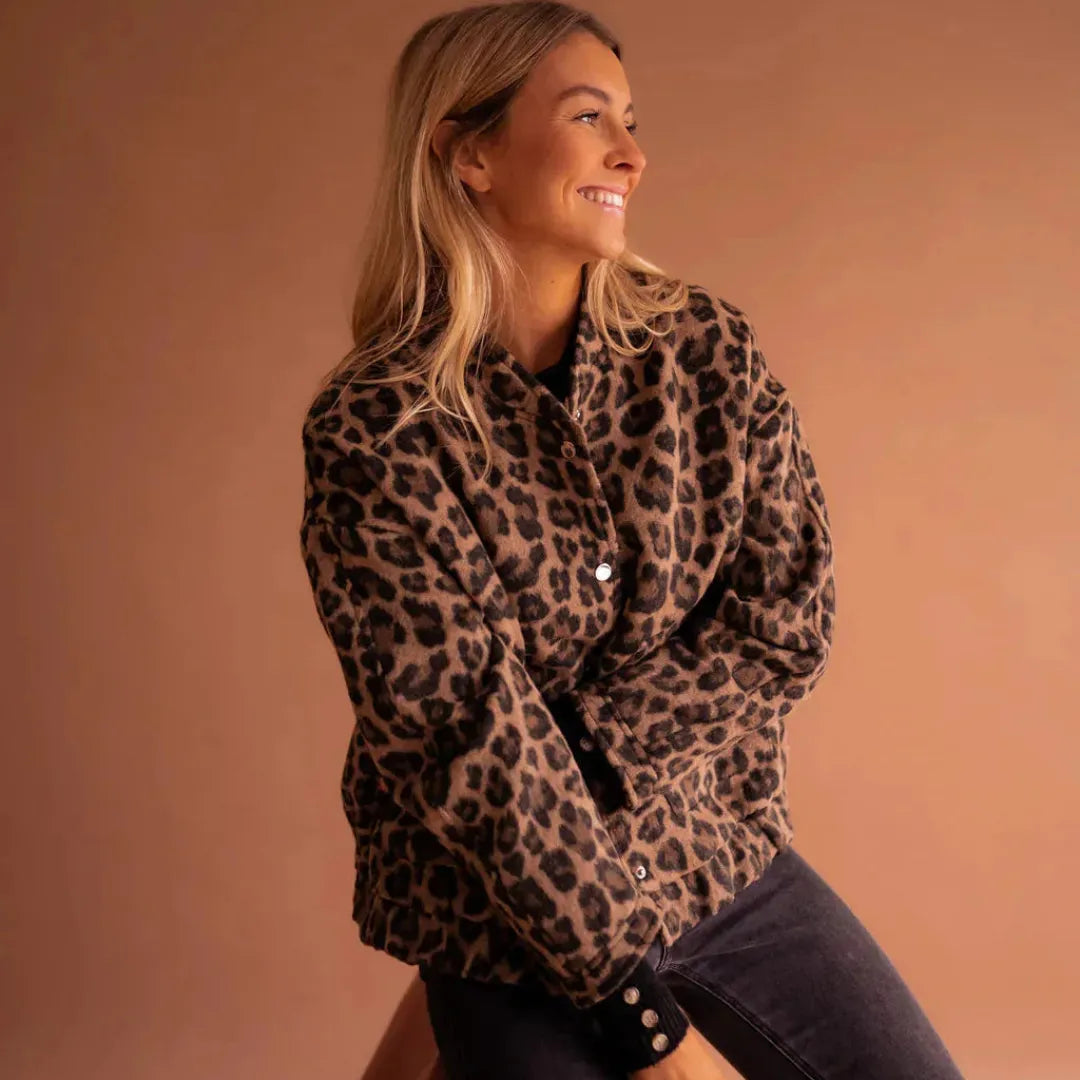 LS | Women’s Oversized Leopard Bomber Jacket