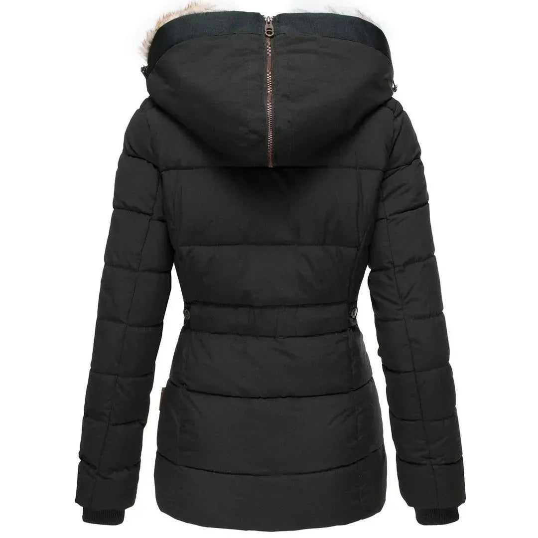Women’s Plush Faux-Fur Hood Puffer Coat