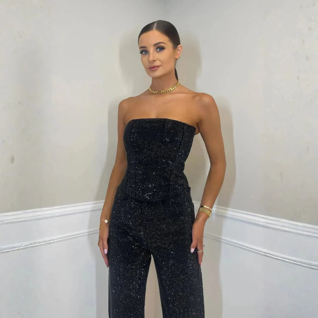 Women's Sparkly Tube and Pants Set