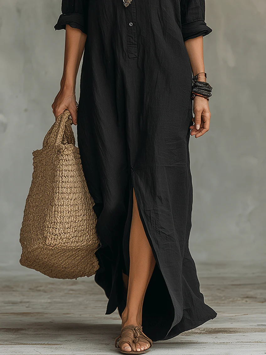 Selina™ | Long button-up dress