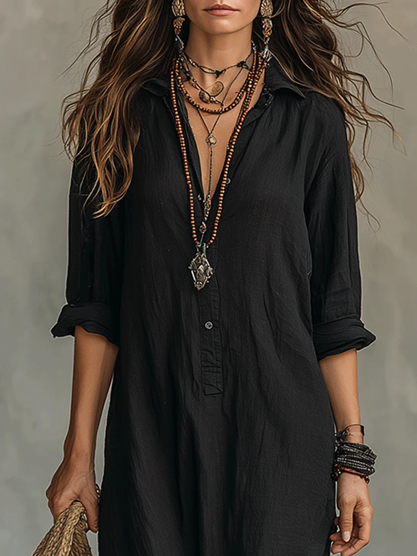 Selina™ | Long button-up dress