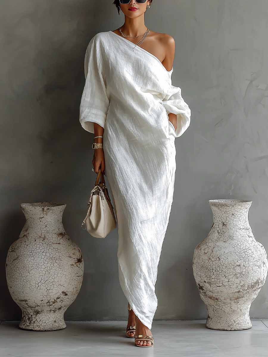 Nerina | Fluid One-Shoulder Maxi Dress