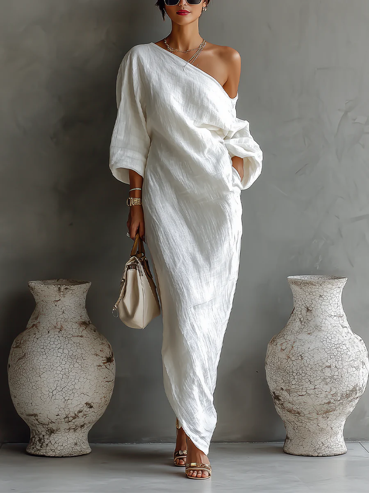 Nerina | Fluid One-Shoulder Maxi Dress