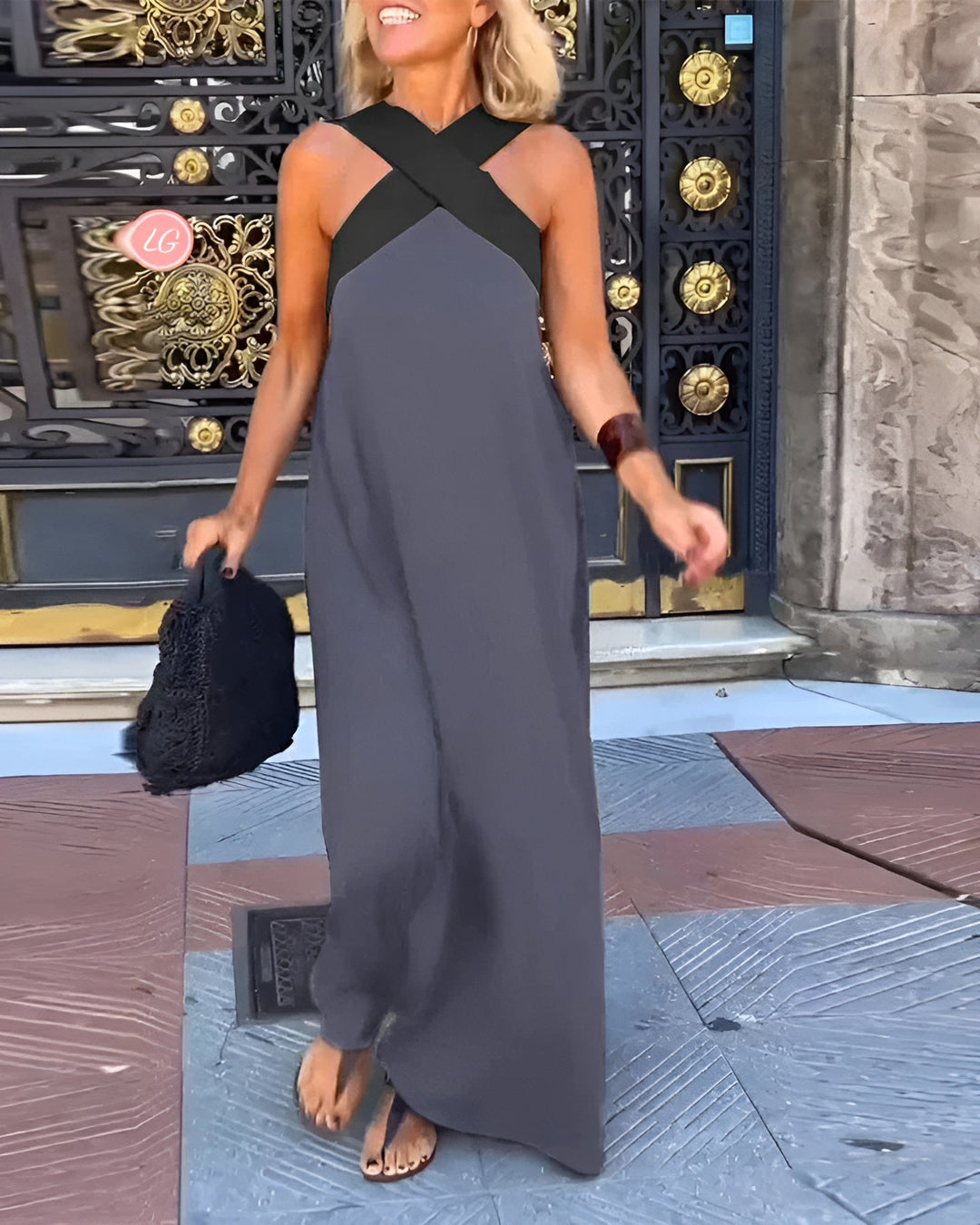 DELPHINE | DRESS WITH CROSSED CUT